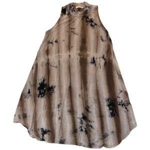 Ginger G Sleeveless Mock‎ Turtleneck Tie Dye Dress